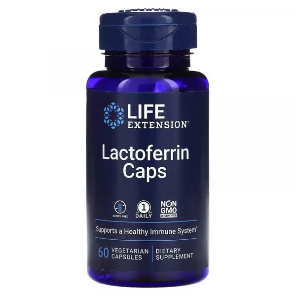 Лактоферрин в капсулах, Lactoferrin Caps, Life Extension, 60 капсул - Фото 1