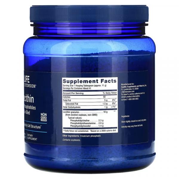 Лецитин, Lecithin, Life Extension, 454 г - Фото 2