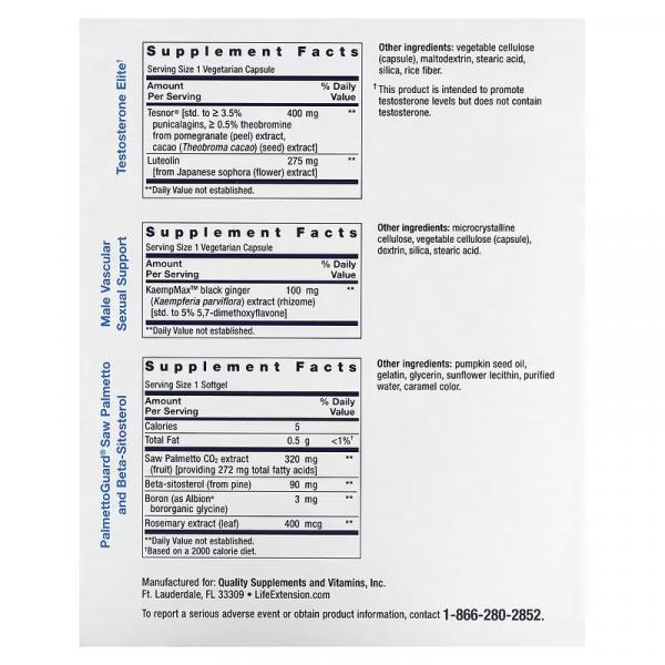 Мультивитамины для мужчин, Men's Vitality Packs, Life Extension, 30 пакетиков - Фото 2