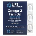 Омега-3, риб'ячий жир, тропічні фрукти, Omega-3 Fish Oil Gummy Bites Tropical Fruit, Life Extension, 36 жувальних таблеток - Фото миниатюра 1