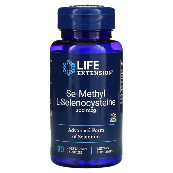 Семиметил L-селеноцистеїн, Se-methyl L-Selenocysteine, Life Extension, 200 мкг, 90 вегетаріанських капсул - Фото 1