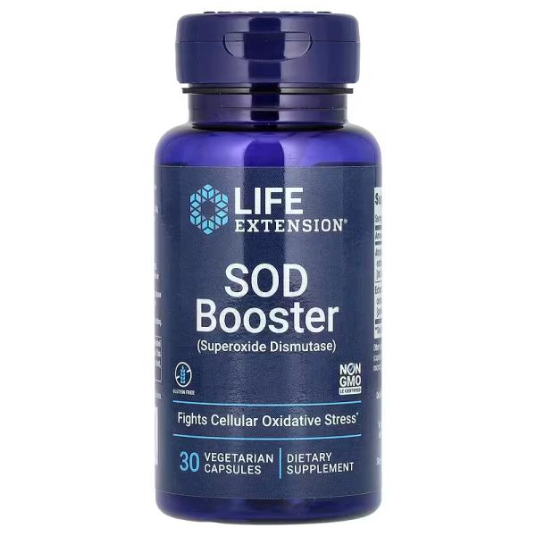 Добавка для поддержки выработки СОД, SOD Booster, Life Extension, 30 растительных капсул - Фото 1