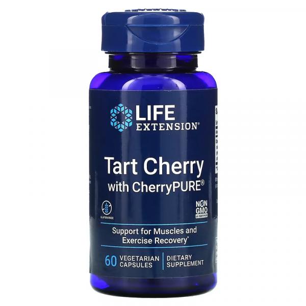 Вишня и CherryPURE, Tart Cherry with CherryPURE, Life Extension, 60 вегетарианских капсул - Фото 1