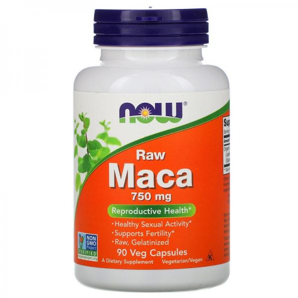 Мака, Maca, Now Foods, вегетарианская, 750 мг, 90 капсул  - Фото 1