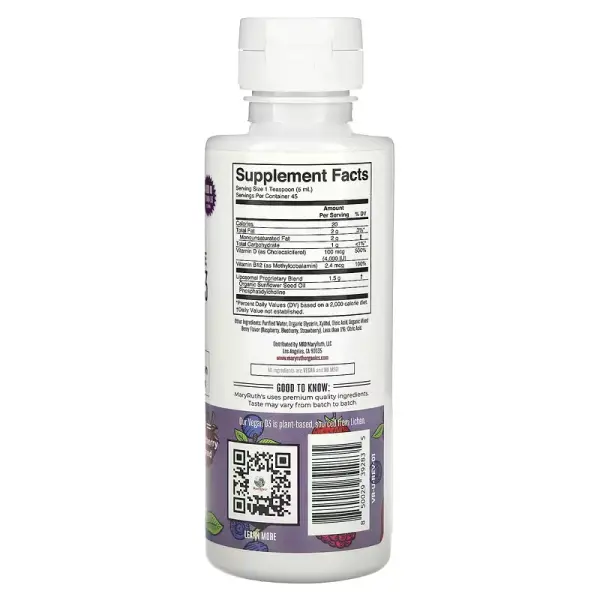 Вітамін D3, Megadose Vitamin D3, MaryRuth's, посилений, ліпосомальний, смак ягід, 4000 МО, 225 мл - Фото 2