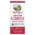 Веганский комплекс витаминов группы B, капли, вишня, Vegan B-Complex Liquid drops cherry, MaryRuth's, 30 мл - Фото миниатюра 1