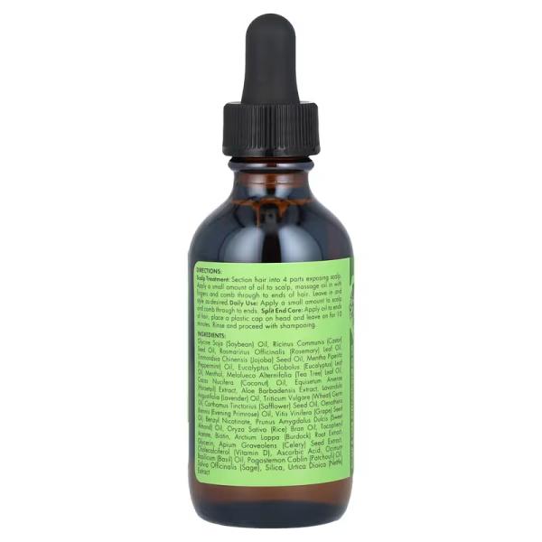 Олія для зміцнення волосся і шкіри голови, розмарин і м'ята, Scalp & Hair Strengthening Oil Rosemary Mint, Mielle, 59 мл - Фото 2