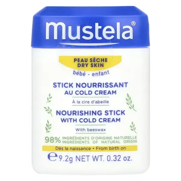 Питательный стик с холодным кремом для малышей, Nourishing Stick with Cold Cream, Mustela, Baby, 9,2 г (0,32 унции) - Фото 1