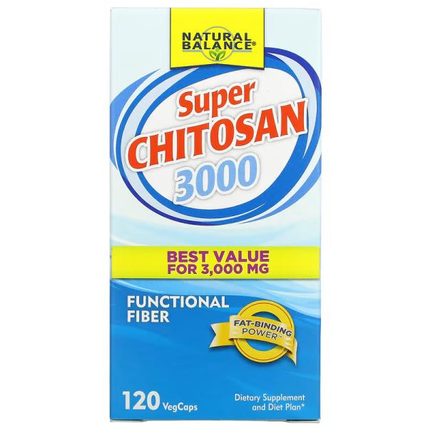 Суперхитозан 3000, Super Chitosan 3000, Natural Balance, 3000 мг, 120 растительных капсул - Фото 1
