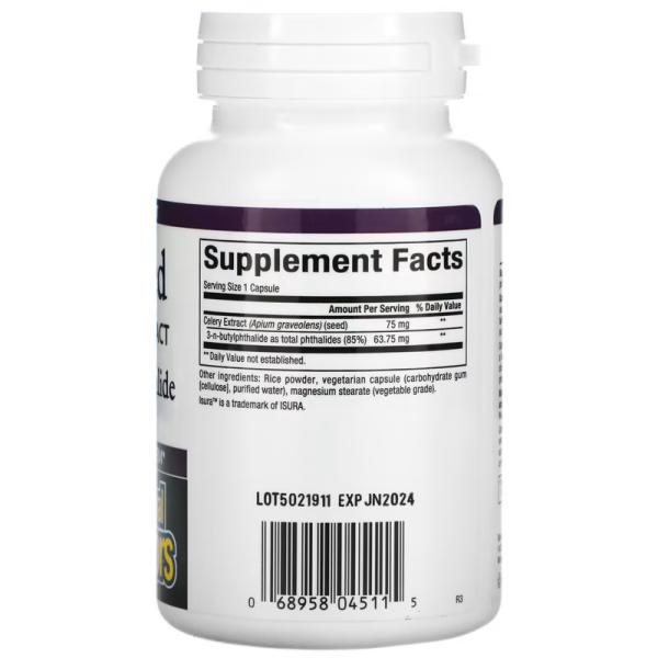 Семена сельдерея, стандартизированный экстракт, Celery Seed Standardized Extract, Natural Factors, 120 вегетарианских капсул - Фото 2