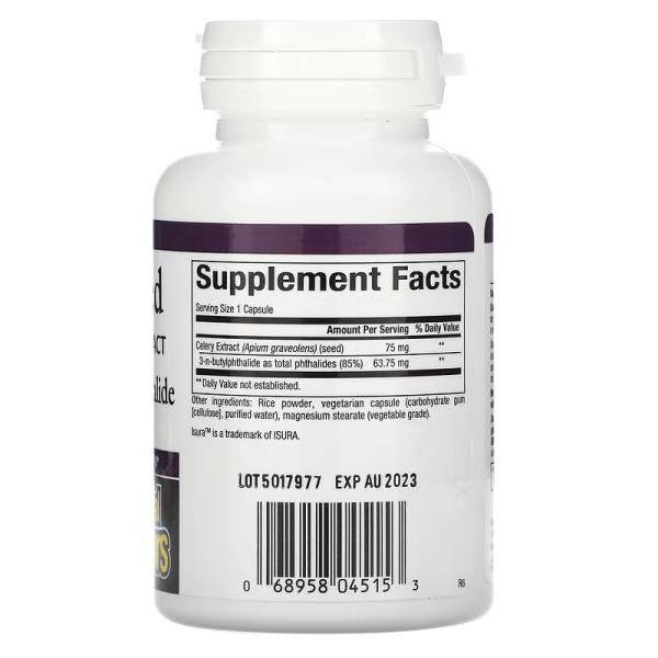 Семена сельдерея, стандартизированный экстракт, Celery Seed Standardized Extract, Natural Factors, 60 вегетарианских капсул - Фото 2