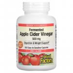Яблочный сидровый уксус, Apple Cider Vinegar, Natural Factors, 500 мг, 180 капсул  - Фото миниатюра 1