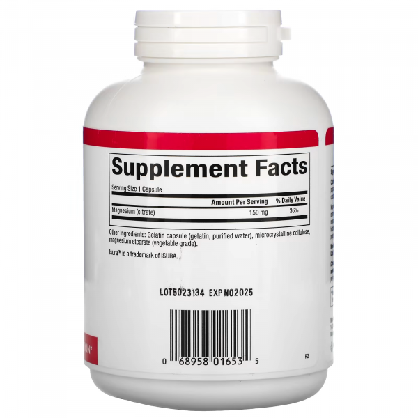 Цитрат магния, Magnesium Citrate, Natural Factors, 150 мг, 180 капсул - Фото 2