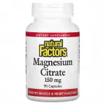 Цитрат магния, Magnesium Citrate, Natural Factors, 150 мг, 90 капсул - Фото миниатюра 1