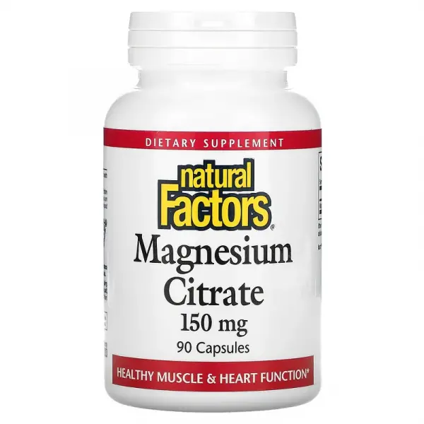 Цитрат магния, Magnesium Citrate, Natural Factors, 150 мг, 90 капсул - Фото 1