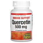 Кверцетин, Quercetin, Natural Factors, 500 мг, 60 вегетарианских капсул - Фото миниатюра 1