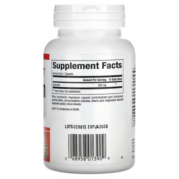 Кверцетин, Quercetin, Natural Factors, 500 мг, 60 вегетарианских капсул - Фото 2
