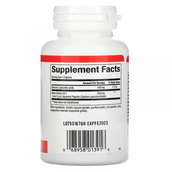 Рутин, Rutin, Natural Factors, 250 мг, 90 капсул - Фото 2