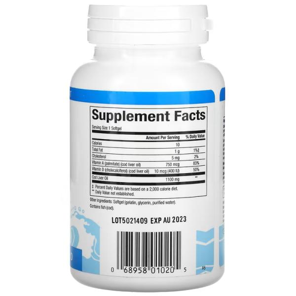 Супержир печени трески, Super Cod Liver Oil, Natural Factors, 90 мягких таблеток  - Фото 2