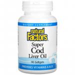 Супержир печени трески, Super Cod Liver Oil, Natural Factors, 90 мягких таблеток  - Фото миниатюра 1