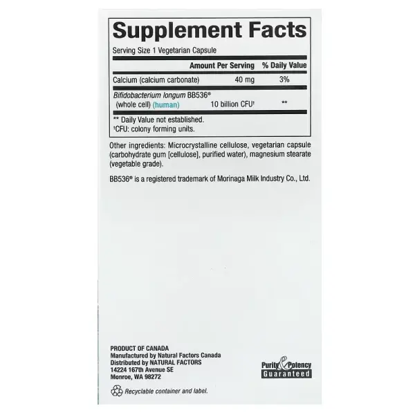 Пробіотик BB536, TravelBiotic, Natural Factors, 10 млрд, 60 капсул - Фото 2