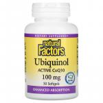 Убихинол, активный коэнзим Q10, Ubiquinol Active COQ10, Natural Factors, 100 мг, 30 мягких таблеток - Фото миниатюра 1