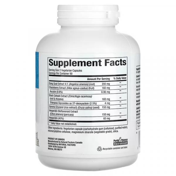Формула для прийому під час менопаузи, MenoSense Menopause Formula, Natural Factors, WomenSense, 180 вегетаріанських капсул - Фото 2