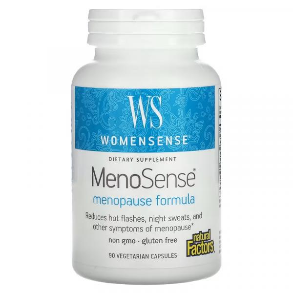 Формула для прийому під час менопаузи, MenoSense Menopause Formula, Natural Factors, WomenSense, 90 вегетаріанських капсул - Фото 1