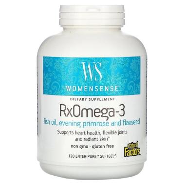 Рыбий жир Омега-3 Natural Factors, WomenSense, RxOmega-3, 120 мягких таблеток Рыбий жир Омега-3 Natural Factors, WomenSense, RxOmega-3, 120 мягких таблеток