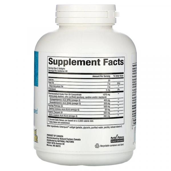 Рыбий жир Омега-3 Natural Factors, WomenSense, RxOmega-3, 120 мягких таблеток - Фото 2