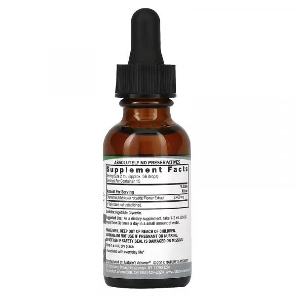 Екстракт ромашки, без спирту, Chamomile Extract Alcohol Free, Nature's Answer, 1200 мг, 30 мл - Фото 2