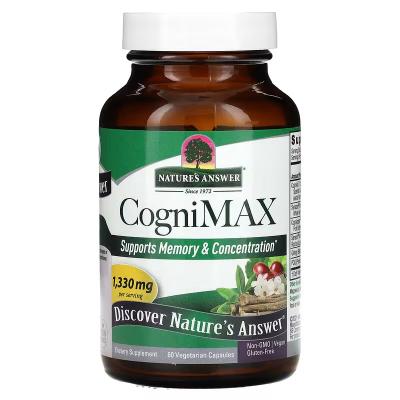 Препарат для памяти, CogniMax, Nature's Answer, 60 вегетарианских капсул