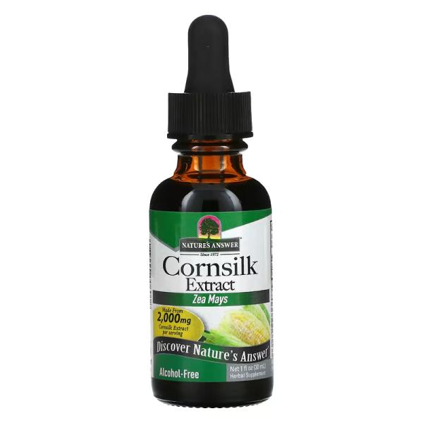 Екстракт кукурудзяних стовпчиків, без спирту, Cornsilk Extract Alcohol Free, Nature's Answer, 2000 мг, 30 мл - Фото 1