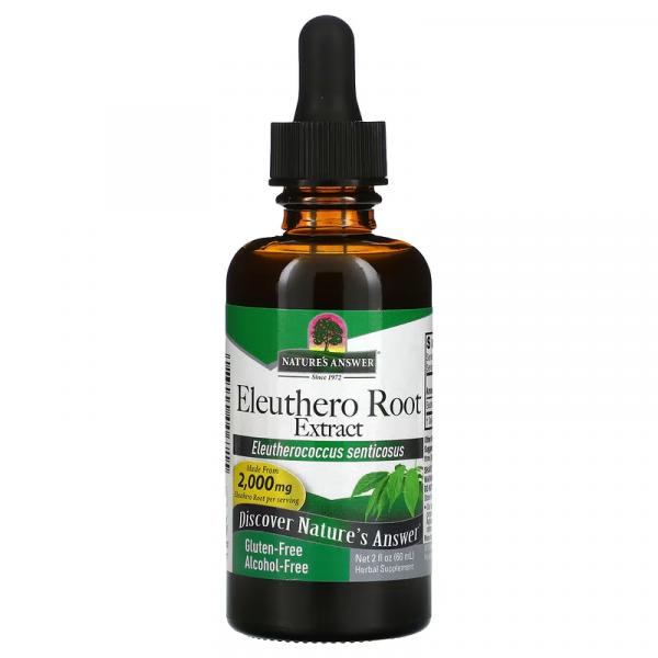 Экстракт корня женьшеня, без спирта, Eleuthero Root Extract Alcohol Free, Nature's Answer, 2000 мг, 60 мл (NTA-00671) - Фото 1