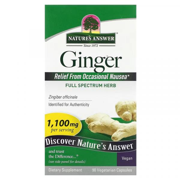 Імбир, Ginger, Nature's Answer, 1100 мг, 90 вегетаріанських капсул (550 мг в 1 капсулі) - Фото 2