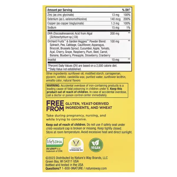 Комплексні преміальні мультивітаміни для вагітних, Alive! Complete Premium Prenatal Multivitamin, Nature's Way, 60 вегетаріанських капсул - Фото 4