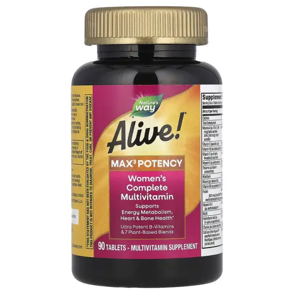Витамины для женщин, Alive, Women's Max3 Potency, Nature's Way, 90 таблеток - Фото 4
