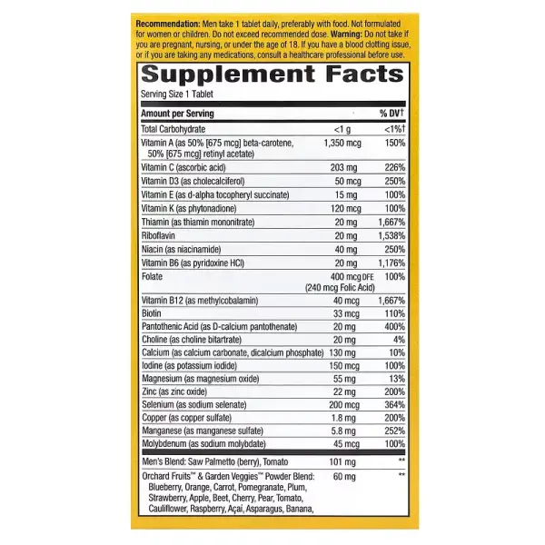 Ультра-эффективные мультивитамины для мужчин, Alive! Once Daily, Nature's Way, 60 таблеток - Фото 2