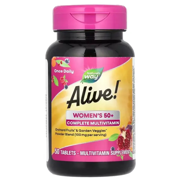 Мультивитамины для женщин 50+, Alive! Women's 50+ Energy Multivitamin-Multimineral, Nature's Way, 50 таблеток - Фото 3