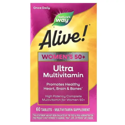 Мультивитамин для женщин 50+, Alive! Once Daily, Nature's Way, 60 таблеток