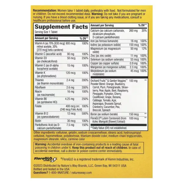Мультивитамины и мультиминералы для женщин, Alive! Women's Energy Multivitamin-Multimineral, Nature's Way, 50 таблеток - Фото 2