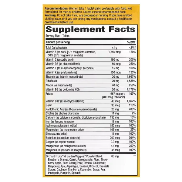 Ультра-эффективные мультивитамины для женщин, Alive! Once Daily, Nature's Way, 60 таблеток - Фото 2