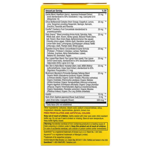 Полный мультивитаминный комплекс для женщин со сверхэффективной эффективностью, Women's Ultra Potency Complete Multivitamin, Nature's Way, Alive! 30 таблеток - Фото 3
