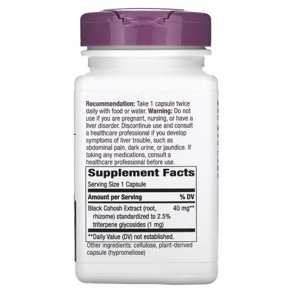Клопогон кистевидный, Black Cohosh Premium Extract, Nature's Way, 40 мг, 120 вегетарианских капсул - Фото 2
