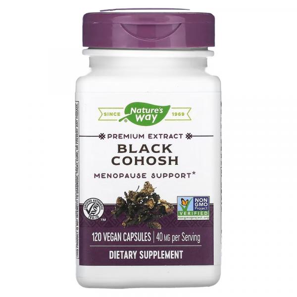 Клопогон кистевидный, Black Cohosh Premium Extract, Nature's Way, 40 мг, 120 вегетарианских капсул - Фото 1