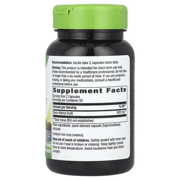 Черный орех, Black Walnut, Nature's Way, 500 мг, 100 капсул  - Фото 2