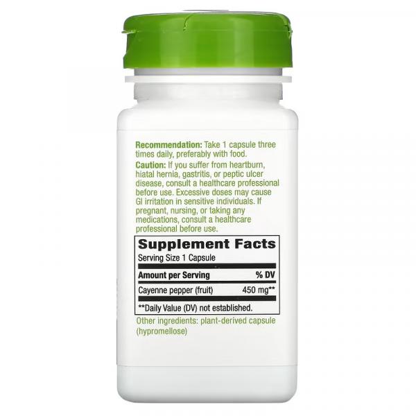 Плод кайенского перца, Cayenne Fruit, Nature's Way, 40 000 SHU/г, 100 веганских капсул - Фото 2