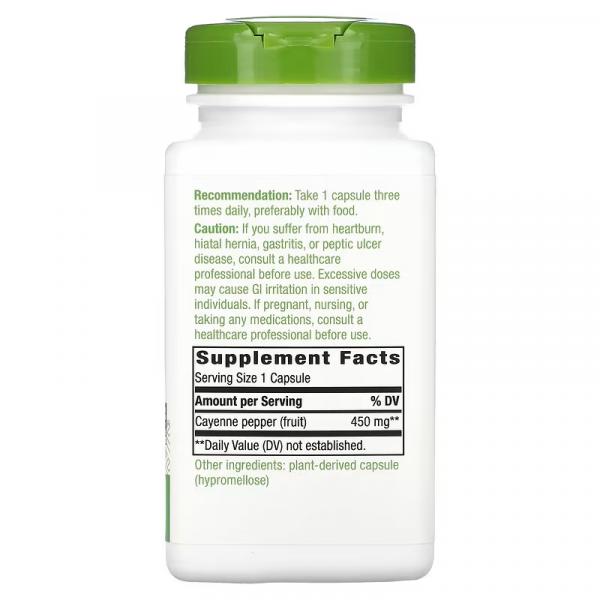 Плод кайенского перца, Cayenne Fruit, Nature's Way, 40 000 SHU/г, 180 веганских капсул - Фото 2