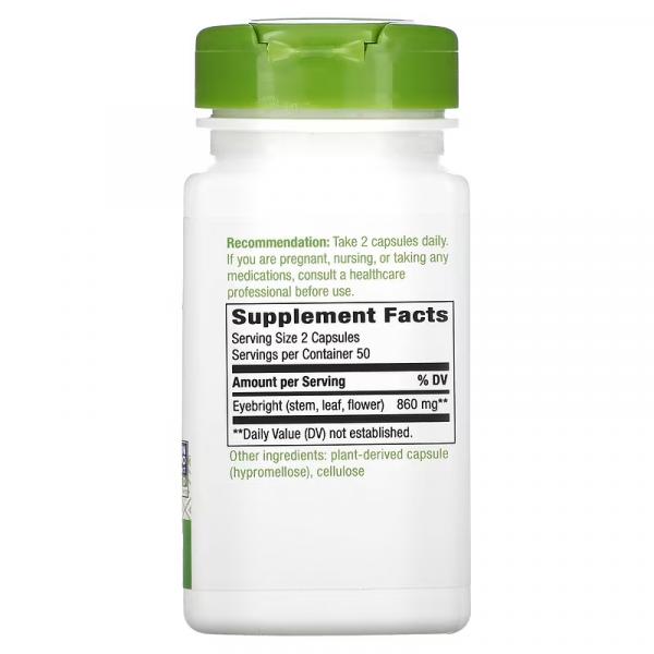 Очанка лекарственная, Eyebright Herb, Nature's Way, 430 мг, 100 веганских капсул - Фото 2