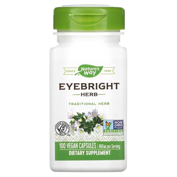 Очанка лекарственная, Eyebright Herb, Nature's Way, 430 мг, 100 веганских капсул - Фото 1
